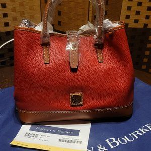Dooney & Bourke Red Perry Satchel--Pebble Leather Red
